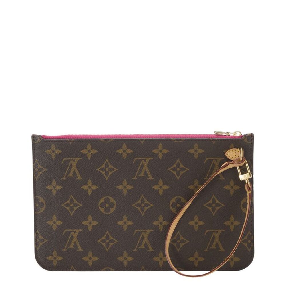 Louis Vuitton Pink Monogram Coated Canvas Neverfull Pouch Mm (Authentic